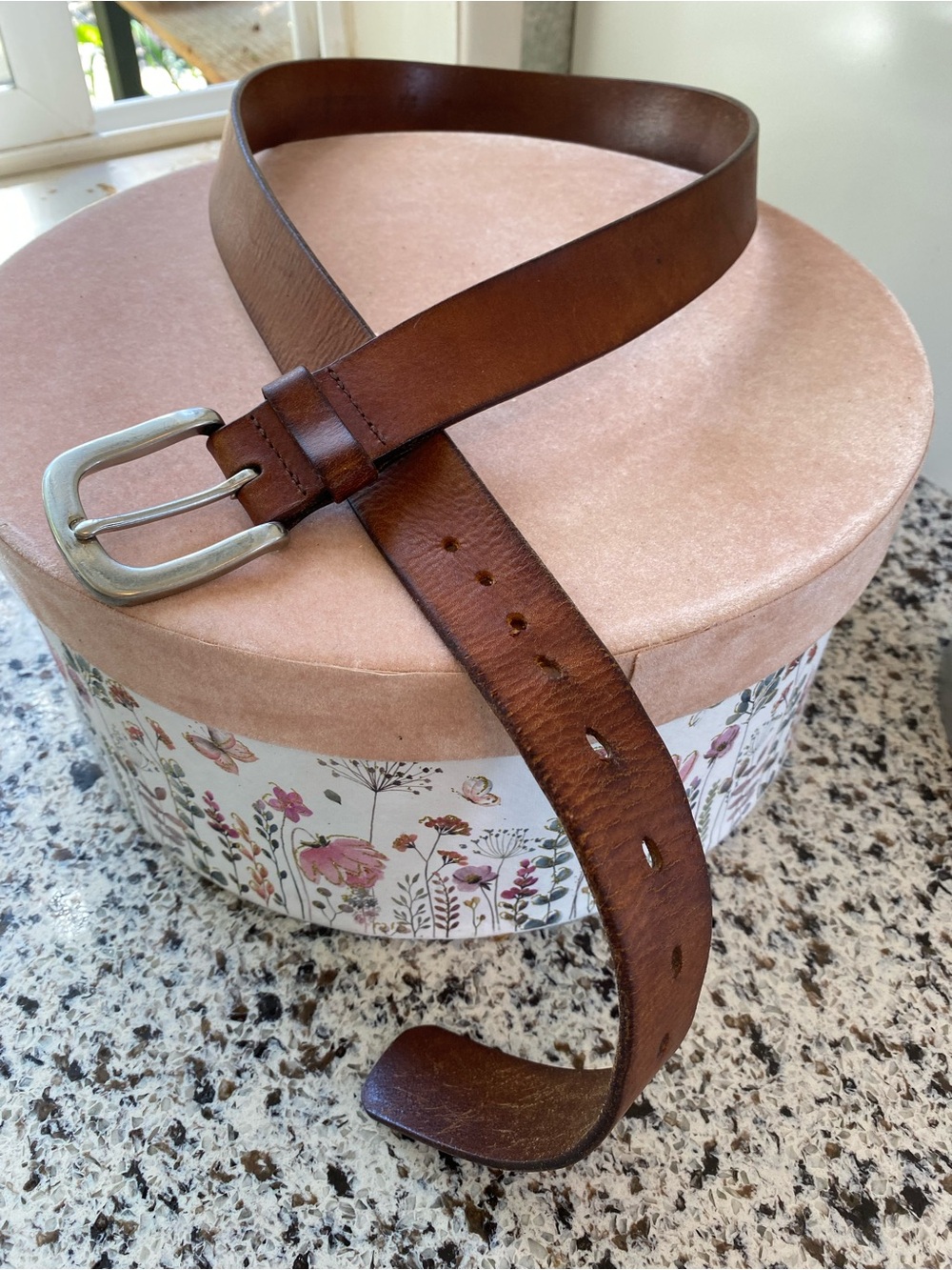 Full Grain Genuine Leather Belt With Solid Brass Buckle Men’s size 38